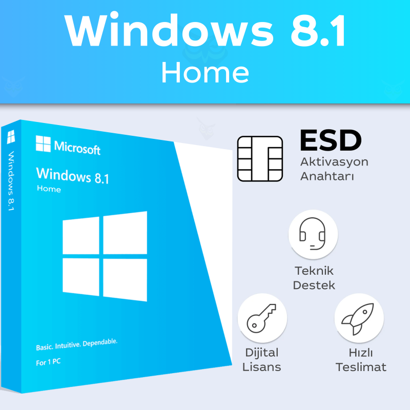 Windows 8.1 Home Dijital Lisans Anahtarı hemen en ucuz fiyata satın al.