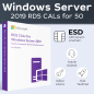 Microsoft Windows Server 2019 RDS CALs 50 Kullanıcı dijital lisans anahtarı