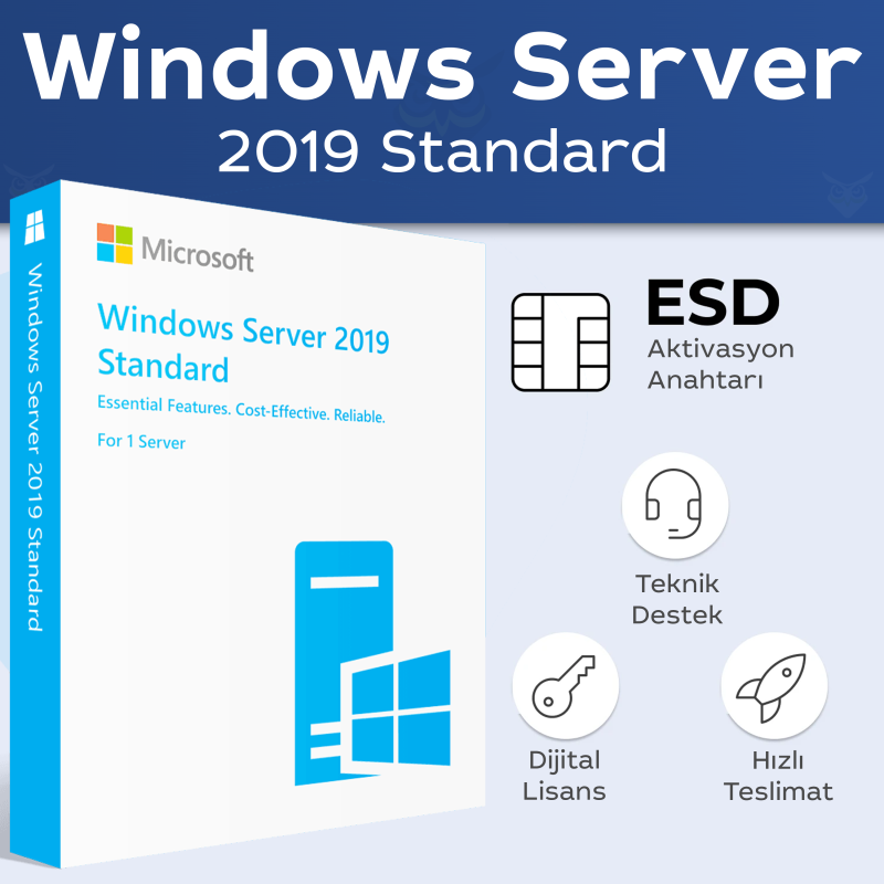 Microsoft Windows Server 2019 Standard dijital lisans anahtarı