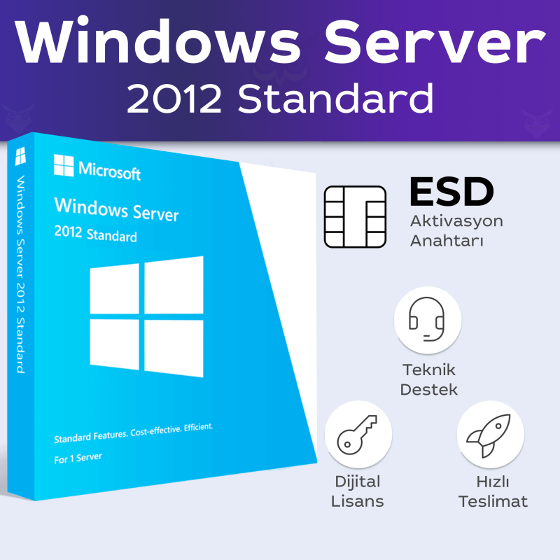 Microsoft Windows Server 2012 Standard dijital lisans anahtarı