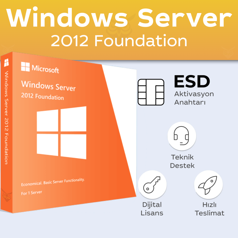 Microsoft Windows Server 2012 Foundation dijital lisans anahtarı