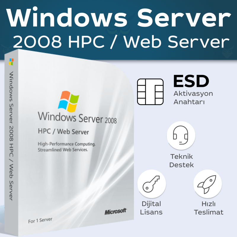 Windows Server 2008 HPC / Web Server Dijital Lisans Anahtarı satın alın