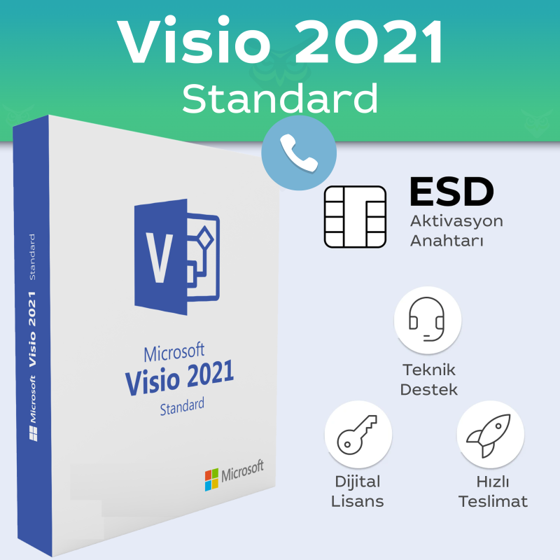 Visio 2021 Standard Telefon ile Aktivasyon Dijital Lisans Anahtarı Satın Al