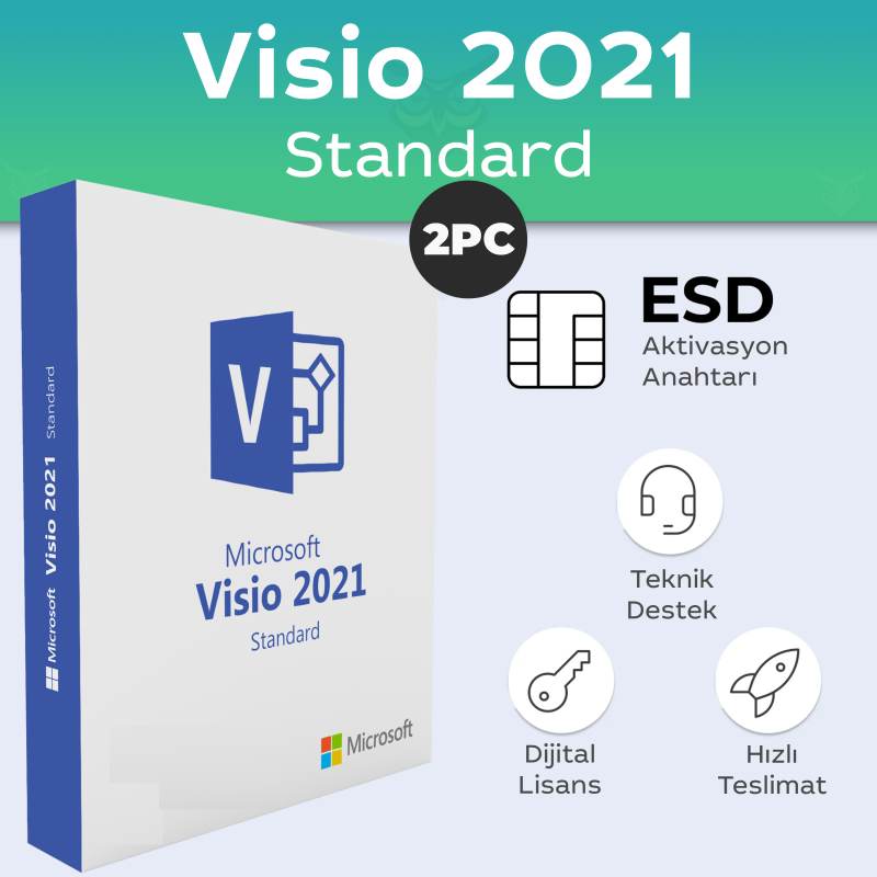 Visio 2021 Standard 2 PC Dijital Lisans Anahtarı Satın Al