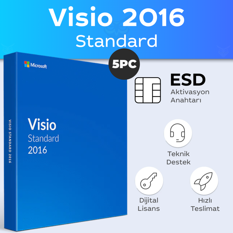 Visio 2016 Standard 5 PC Dijital Lisans Anahtarı Satın Al