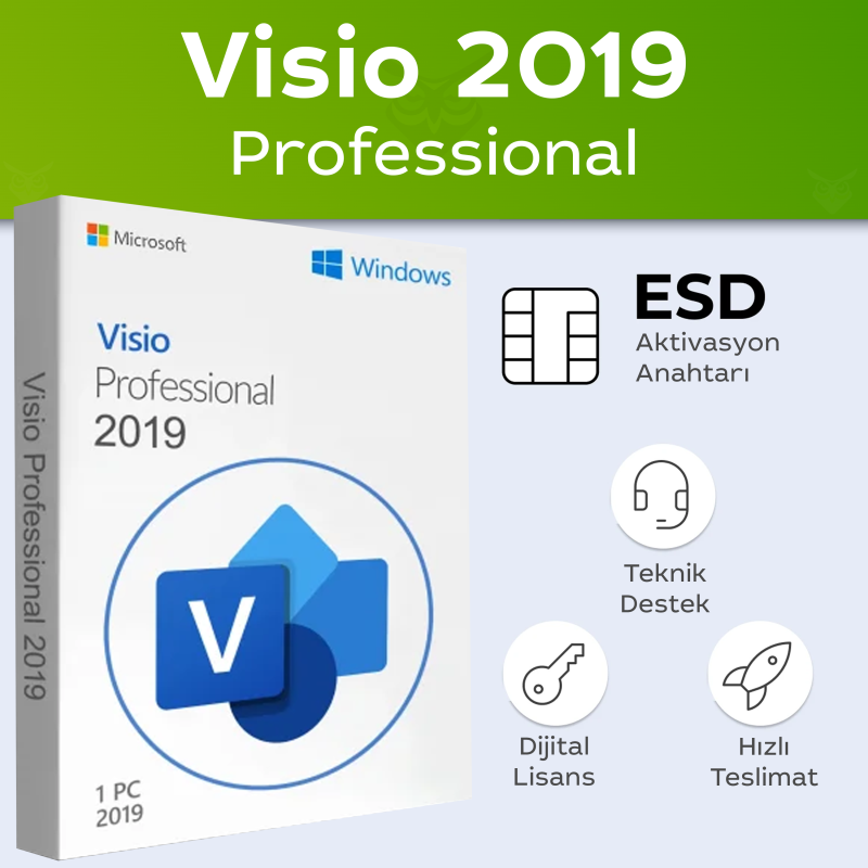 Visio 2019 Professional Kurumsal Dijital Lisans Anahtarı Satın Al