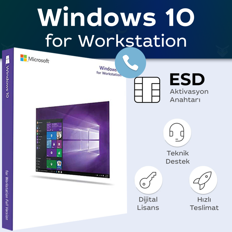 Microsoft Windows 10 for Workstation Telefon ile Aktivasyon dijital lisans anahtarı