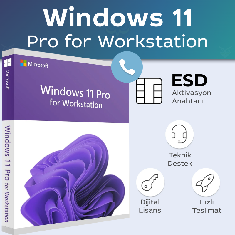 Microsoft Windows 11 for Workstation Telefon ile Aktivasyon dijital lisans anahtarı